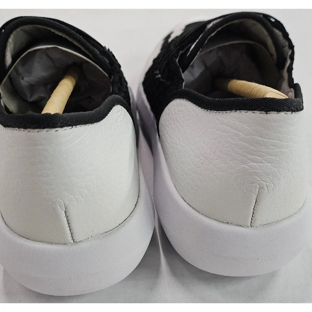 Lori Goldstein Collection Newlyn White Black Leather Slip On Sneaker 5M‎ A302888
